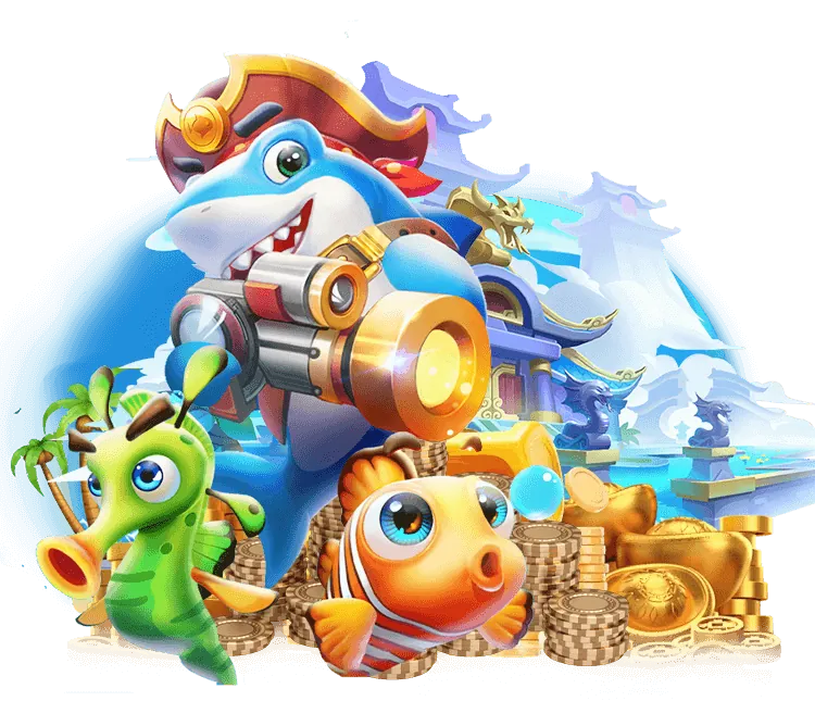 Hình ảnh minh họa một trò chơi bắn cá phổ biến tại Lucky 8, thể hiện giao diện game với đồ họa 3D sắc nét, các loại cá đặc biệt và hiệu ứng kỹ năng súng bắn. Màu sắc tươi sáng, hấp dẫn.